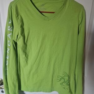 Lacoste Lime Green Tee with Lavender Logo